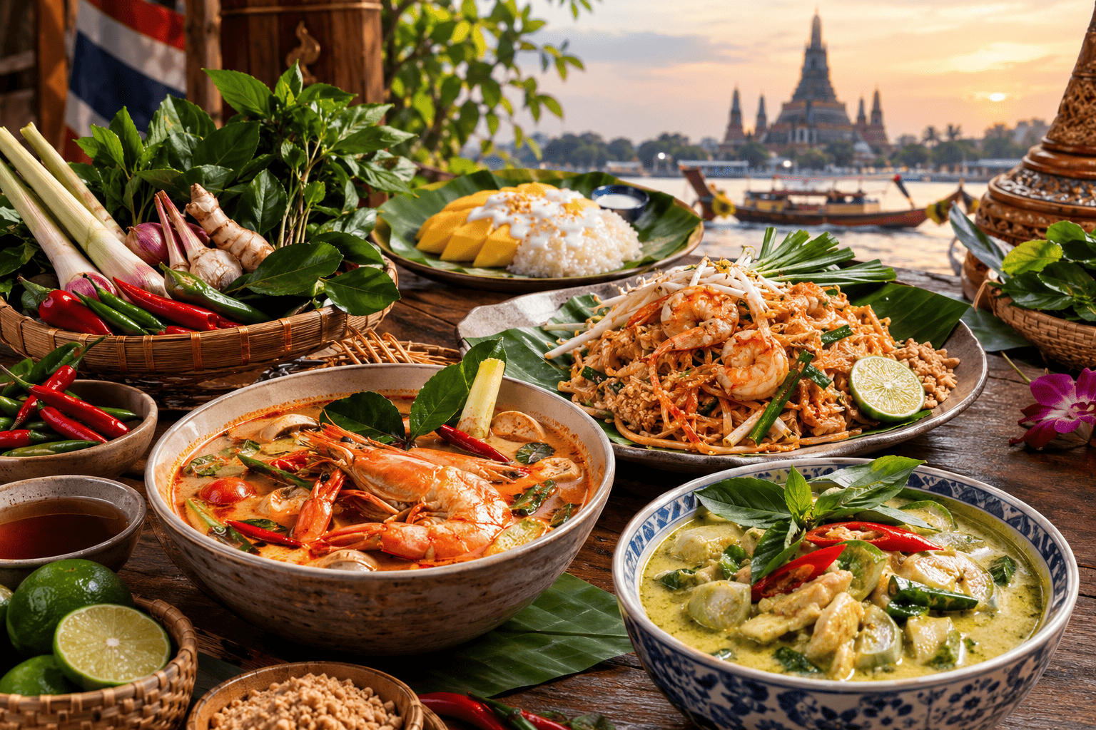 Masakan Thailand dengan Tom Yum Pad Thai dan Green Curry